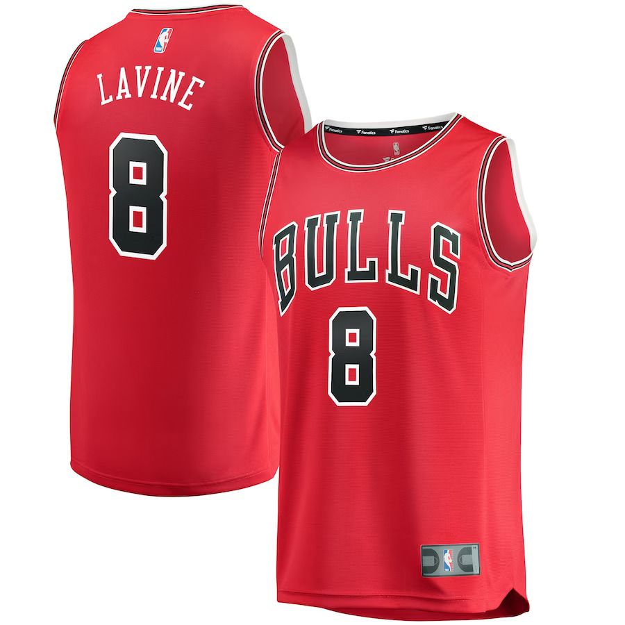 Men Chicago Bulls #8 Zach LaVine Fanatics Branded Red Fast Break Replica NBA Jersey